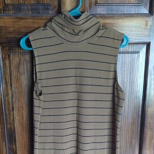 Old Navy Brown/Olive Ribbed Fitted Tank Top Dress